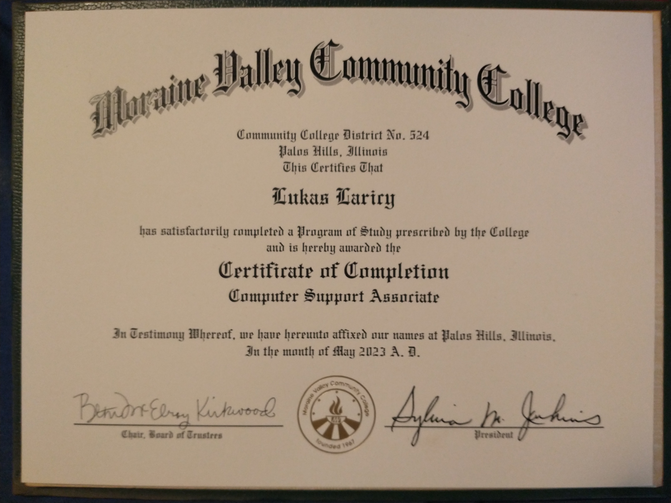 Computer Support Associate Luke Laricy's Portfolio